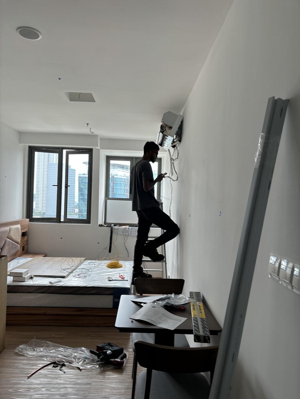 Ceiling work in a condo unit